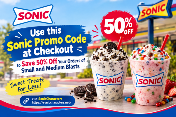 Sonic promo code offering 50% off Small and Medium Blasts