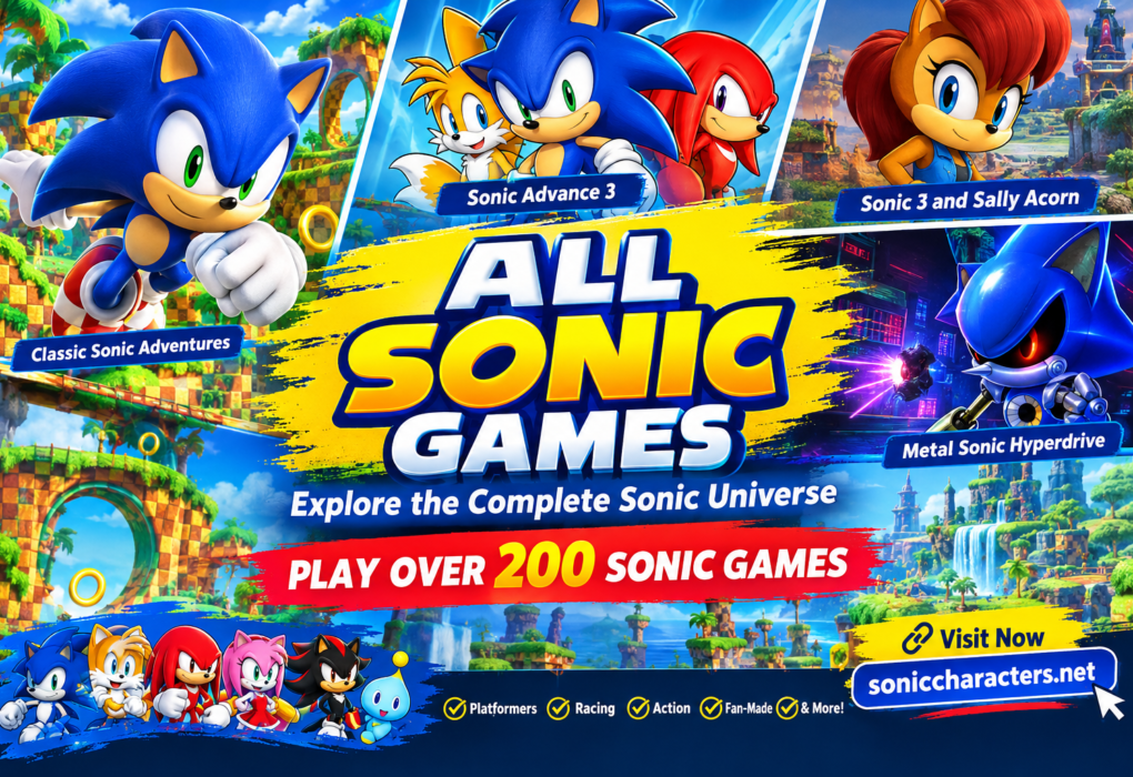 All Sonic Games featuring Sonic Advance 3, Classic Sonic Adventures, and Metal Sonic Hyperdrive