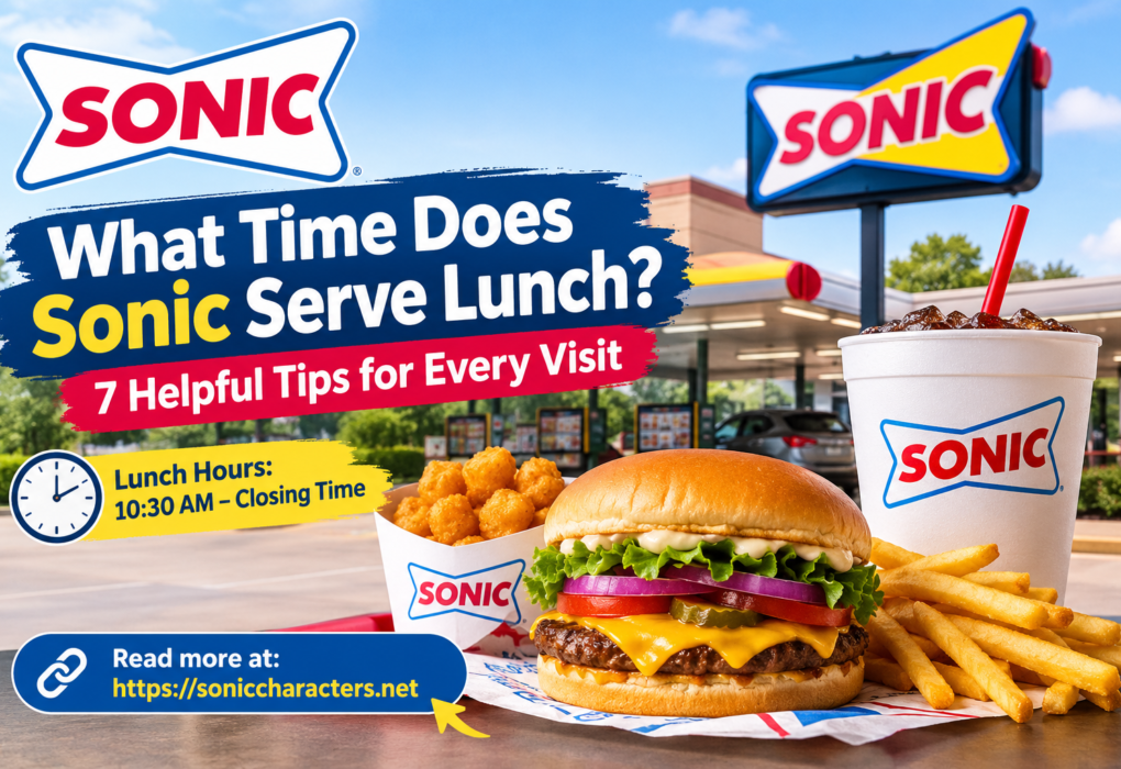 What time does Sonic serve lunch with burgers, fries, and drinks