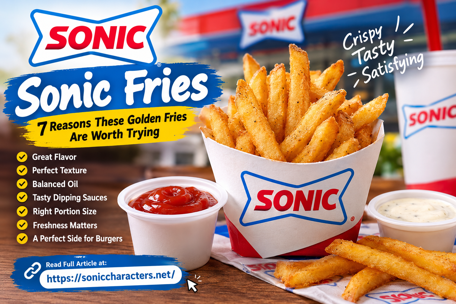 Sonic fries served hot with a golden, lightly crisp texture