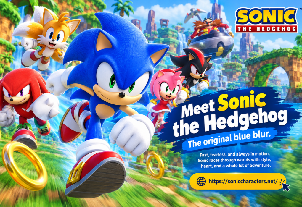 hedgehog – Sonic the Hedgehog racing through a colorful world