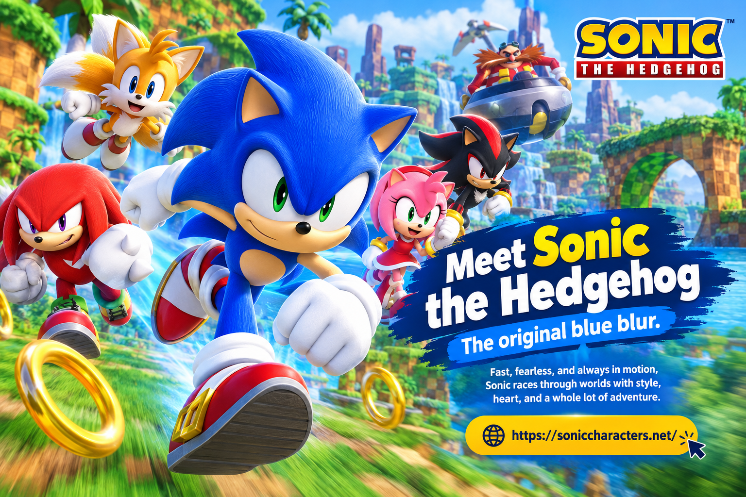 hedgehog – Sonic the Hedgehog racing through a colorful world