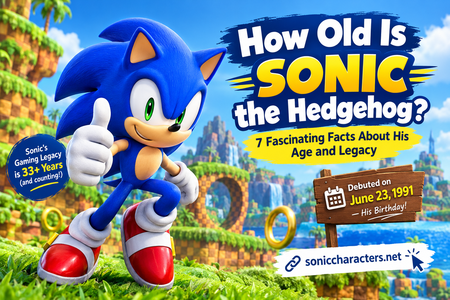 How old is Sonic the Hedgehog? Discover his age, June 23 birthday, and gaming legacy.