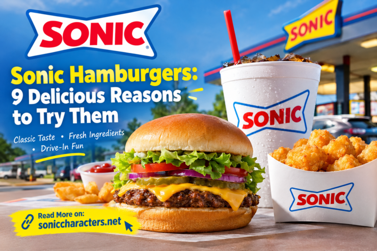 sonic hamburgers with cheeseburger, crispy tots, and a cold drink