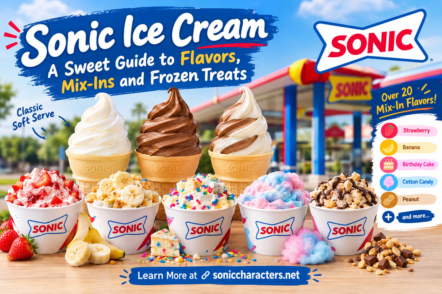 Sonic ice cream flavors with vanilla chocolate twist and mix-ins